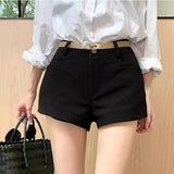 KYLETHOMASW  -  High Waist Slimming Straight Leg Casual Shorts Women's Autumn Winter Commute Versatile Butt Lifting A-Line Hot Pants