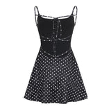 KYLETHOMASW  -  Vacation Dress For Women Sexy Backless Lace Up Polka Dot Mini Dress Spaghetti Strap Slim Fit Summer Party Beach Outfit