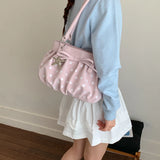 KYLETHOMASW  -  Women's Small Polka Dot Ruched Bow Shoulder Bag Sweet Retro Aesthetic Daily Dating Shopping Underarm Bag New Trend Handbags