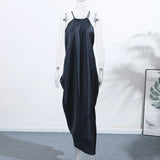 KYLETHOMASW  -  Sexy Halter Women's Dressess Elegant  Lace Up Backless Sleeveless Oversize Dress Female Summer New Lady Party Robes