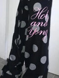 KYLETHOMASW  -  Polka Dot Drawstring Wide Leg Trousers Harajuku Letter Printing Straight Pants Y2k Aesthetic Vintage Casual Pantalones Women