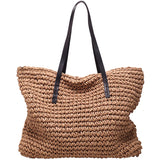 Kylethomasw -  Summer Straw Bag Women Large Capacity Handle Bag Handmade Woven Handbag Bohemia Vacation Rattan Beach Bag Shopping bag tote bag