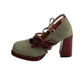 KYLETHOMASW  -  Designer Luxury Spring Thick Heel Women Mary Jane Shoes Butterfly-knot Buckle Strap Shoes Ladies Elegant Dancing Party Pumps