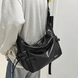 Kylethomasw Korean Fashion Trendy Pu Leather Simple Men Crossbody Bag Outdoor Sport Unisex Messenger Bag with Coin Purse Designer Bag