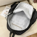 KYLETHOMASW  -  Piano Key Polka Dot Backpack Girls Music Embroidery Large Capacity School Bag Lightweight Nylon Daily Travel Student Rucksack