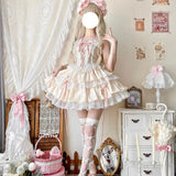 KYLTHOMASW  - Japan Lolita Fish Bone Lace Hanging Neck Corset Half Skirt Set Victoria Fashion Tea Party Cute Girl Suit