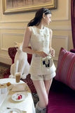 KYLETHOMASW  -  Luxury French Style Summer Suit Set High Waist Tweed Shorts & Top Elegant Lady Chic Two-Piece Outfit Trendy Office Wear Fashion