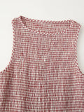 KYLETHOMASW  -  Summer Women O Neck Sleeveless Fit And Flare Long Plaid Dresses Casual Maxi Vestidos