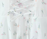KYLETHOMASW  -  Sexy Backless Floral Print Sling Mini Dress For Women Sleeveless A-line Summer Holiday Party Robe Lady Birthday Dress Lace Up