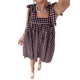 KYLETHOMASW  -  Womens French Vintage Floral Print Casual Loose Fit Strap Jumper Dress