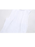 Kylethomasw  Summer Mini Tank Dress Woman Trendy White O-Neck Sleeveless Pleated Lace-Up Decorate Zipper Female Fashion Slim Dresses
