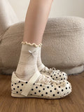 KYLETHOMASW  -  White Thick Heel Inner Heightening Light Mouth Polka Dot Single Shoes Women's New Soft Bottom Mary Janes Spring Fashion