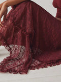 KYLETHOMASW  -  New Fashion Womens Midi Skirts Lace Elastic High Waist Skirts Spring Summer Irregular Hem Casual Skirts Hot Sale S M L