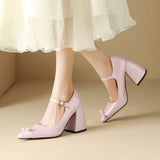 KYLETHOMASW  -  Shoes High Heels Pointed Toe Sandals Ladies Shallow Mouth Latest Spikes Black African Beige Spring Big Block Block Heels Fo