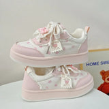 KYLETHOMASW  -  New Women Students Sneakers Fashion Cute Ladies Causal Shoes School Patchwork Non-slip Women's Sports Shoes with Bowknot