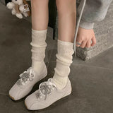KYLETHOMASW  -  Designer Brand High Quality Zapatillas De Mujer Retro Square Head Pearl Bow Casual Training Shoes Women's Shoes Hot Selling