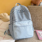 KYLETHOMASW  -  Stripe Polka Dot School Backpack Student Mochila Spacious Durable Mochilas High Capaci Bag Portable Bolsas Feminina Backpacks