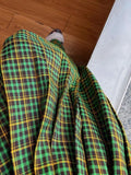 KYLETHOMASW  -  Large Vintage Plaid Skirts for Woman Autumn New Design Pleated Skirt Korean Fashion Faldas Long Elastic Waist Skirts