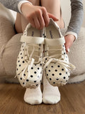 KYLETHOMASW  -  White Thick Heel Inner Heightening Light Mouth Polka Dot Single Shoes Women's New Soft Bottom Mary Janes Spring Fashion
