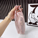 KYLETHOMASW  -  with Handy Handle Mesh Toiletry Bag Breathable Foldable Toiletry Storage Bag Cosmetic Brush Bag Quick Dry Washing Handbag
