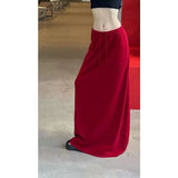KYLETHOMASW  -  Autumn and Winter Knitted Long Skirt Women's French High-waisted A-shaped Skirt