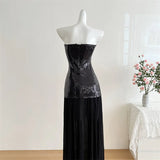 KYLETHOMASW  -  Chic Beach Vacation Long Dress Shiny Sequin Tulle Floor-Length Off-Shoulder Women's Dress Summer High-End Sensation Gown
