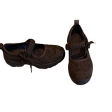 KYLETHOMASW  -  Matte Leather Mary Jane Sports Casual Shoes Women Thick Bottom Strap Brown Simple Laced Low Cut Single Shoes Leisure Footwear
