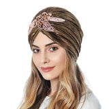 Kylethomasw New Women Muslim Beads Flower Turban Caps Beanie Skullies Chemo Cap Bonnet India Cap  Hair Loss Headwrap Muslim Under Hijab Cap