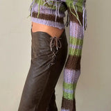 KYLETHOMASW  -  Pants Women Vintage Bandage PU Leather Slim Sexy Autumn New Fashion Solid Flare Long Trouser Female Casual Jogger