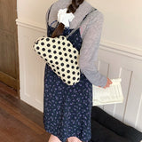 KYLETHOMASW  -  Women Polka Dot Soft Fabric Cloud Shoulder Bag Chain Crossbody Bags New Trend Casual Daily Fashion Handbags and Purses
