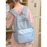 KYLETHOMASW  -  Stripe Polka Dot School Backpack Student Mochila Spacious Durable Mochilas High Capaci Bag Portable Bolsas Feminina Backpacks
