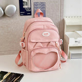 KYLETHOMASW  -  Japanese Ins Kawaii Cat Girls Students Backpacks Women Preppy Y2k Aesthetic Schoolbags High-capacity Travel Transparent Ita Bags