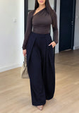 KYLETHOMASW  -  Striped Baggy Pants Women's Pants Autumn Elegant Pleated Wide Leg Oversized Trousers Ladies Fashion High Waist Pants