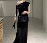 KYLETHOMASW  -  Dress for Children, Summer New Style, High-end Temperament, Off Shoulder Waist Long Skirt