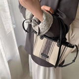 KYLETHOMASW  -  Korean Retro Stripe Handbag Women Lightweight Large Capacity Tote Bag Ladies Everyday Commute Lightweight Crossbody Bag