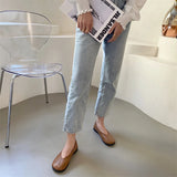 KYLETHOMASW  -  Retro Round Toe Loafers Women Solid Leather Flats Shallow V-Open Boat Mocasines Femmes Comfy Slip On Daily Walking Shoes Ladies