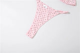 KYLETHOMASW  -  Beach 3 Piece Set Women Sexy Polka Dot Print Bandages Halter Tank Top+Shorts+Irregular Hem Skirt Fashion Trend Suits