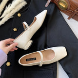 KYLETHOMASW  -  Spring Autumn Flat mary janes shoes woman candy color soft leather ballet flats ankle strap comfy mocaasins for woman