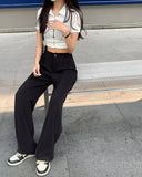 KYLETHOMASW  -  Autumn New Women's Casual Wide Leg Suit Pants Korean Elegant Office Solid Color High Waist Loose Plus Size Long Trousers Female