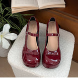 KYLETHOMASW  -  New Spring Thick Heel Women Mary Jane Shoes Ladies Fashion Outdoor Butterfly-knot Shoes Women's Elegant Wedding Party Pumps