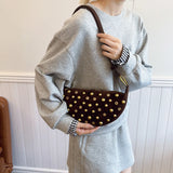 KYLETHOMASW  -  Rivets Design Mini PU Leather Crossbody Bags for Women Punk Style Trend Female Shoulder Bag Handbags and Purses