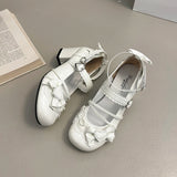 KYLETHOMASW  -  Butterfly-knot Lolita Women Mary Jane Shoes Elegant Round Toe Thick Heel Shoes Ladies Fashion Dress Pumps