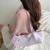 KYLETHOMASW  -  Elegant Floral Jacquard Underarm Bag Women Light Blue Satin Shoulder Bag With Small Pouch Vintage Ladies Daily Handbag Purse