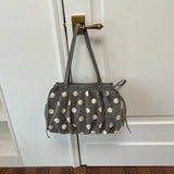 KYLETHOMASW  -  Polka Dot Canvas Tote Bag Pleated Drawstring Design Large Capacity Women Shoulder Bag Casual Daily Shopping Travel Handbag