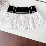 KYLETHOMASW  -  New Arrival Women High Waist Polka Dot Mini Skirt Korean Chic Casual A-Line Summer Streetwear Short Skirt