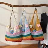 KYLETHOMASW  -  Large Shoulder Bag for Women Summer Wool Knitting Ladies Tote Shopper Bag Korean Fashion Luxury Female Handbags Travel