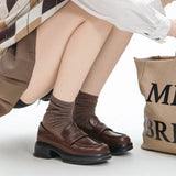KYLETHOMASW  -  Women's Vintage British Style Loafers JK College Style Thick Sole Dress women's shoes Elegant Casual Leather Shoes Zapatos Mujer