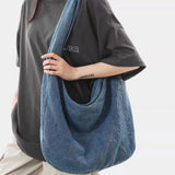 KYLETHOMASW  -  Sweet Y2k Aesthetic Solid Denim Bags for Women Grunge Office Lady All Match Handbags Casual Vintage Simple Shoulder Underarm Bag