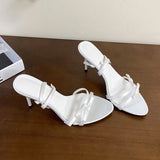 KYLETHOMASW  -  Fashion Butterfly-Knot Party Ladies High Heels Sandals Shoes Female Pointed Toe Footwear Ankle Buckle Women Heeled Sandals Shoes