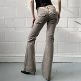 KYLETHOMASW  -  Hot Selling New Khaki Women Jeans Fashion Vintage Dark Gray Long Pants Casual Style Straight Leg Denim Trousers For Women